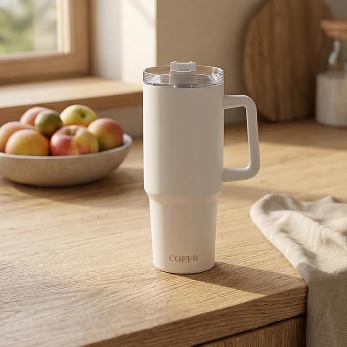 Tumbler with Straw & Side Handle 1.2L - White - image 2