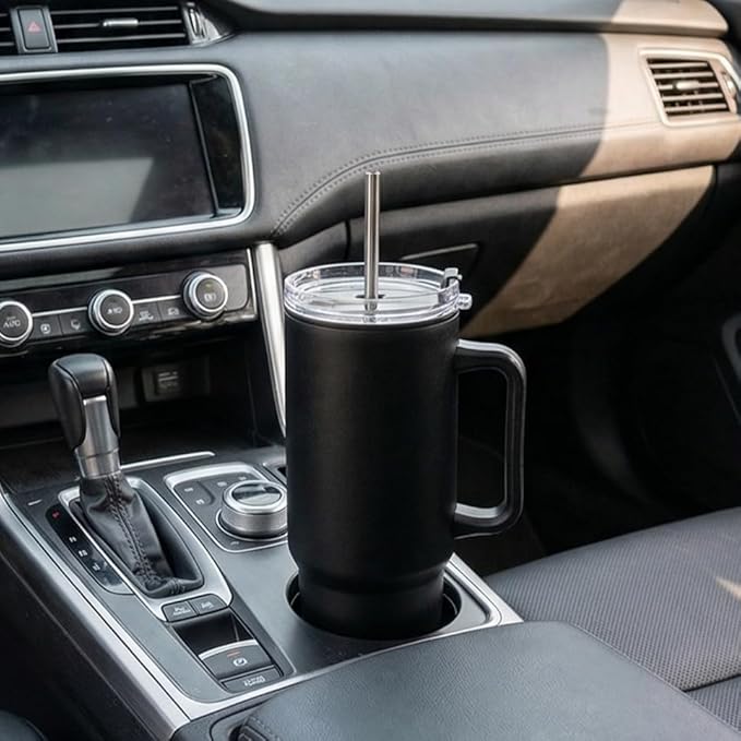 Tumbler with Straw & Side Handle 1.2L - Black - image 4