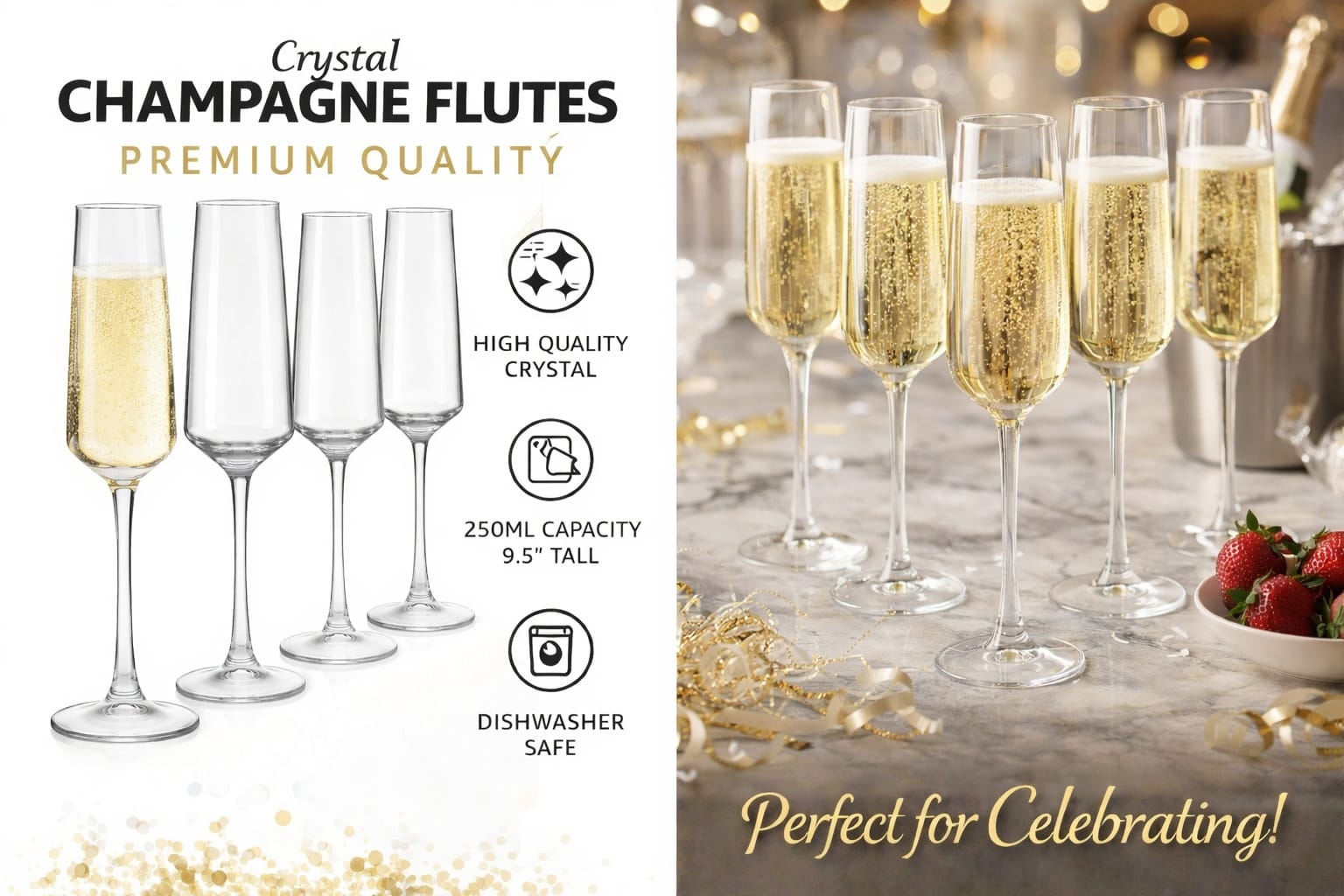 Champagne Flutes Set of 6 - 250ml  - image 2