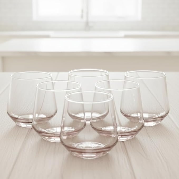 Set of 6 | 370ml Pink Crystal Glasses for Whiskey - image 2