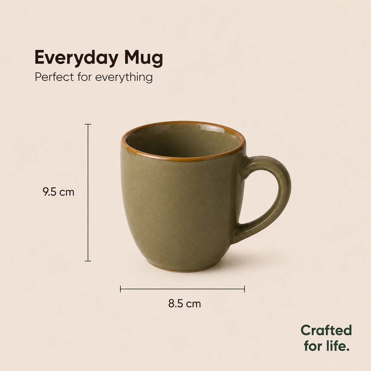 Olive Green - Set of 6 Ceramic Coffee Mug  - image 2