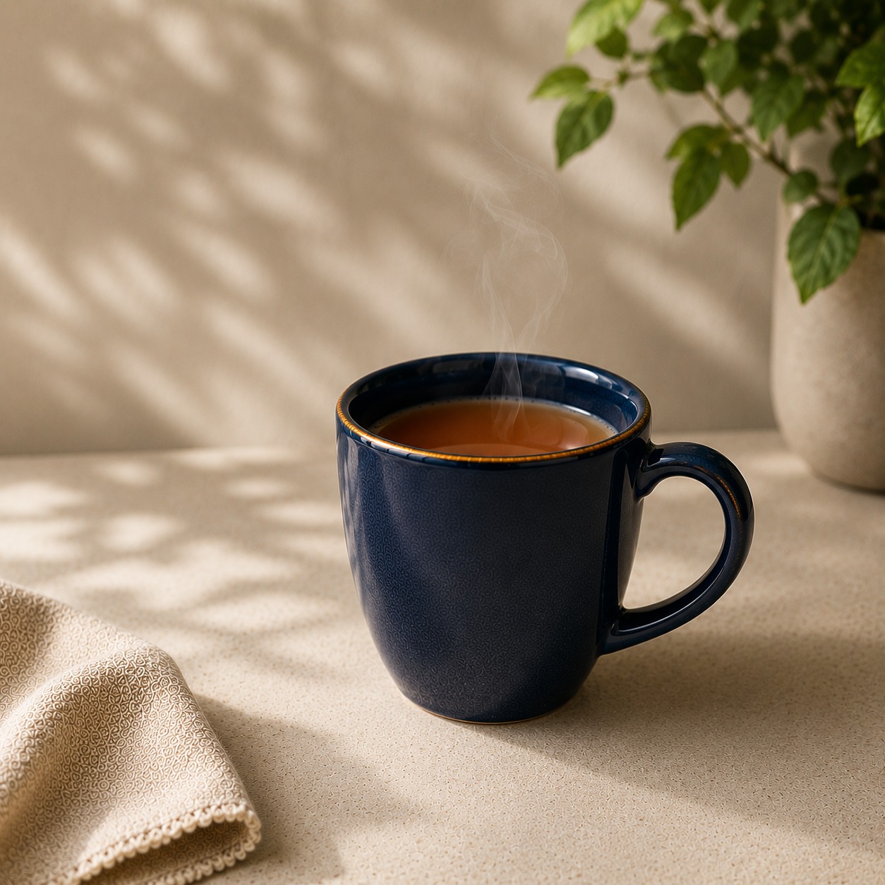 Midnight Blue with Golden Rim - Set of 2 Ceramic Coffee Mug  - image 5