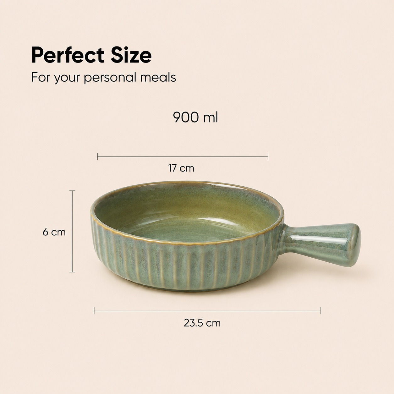 nestcase Porcelain Serving Bowl with Handle – Olive Green - image 5
