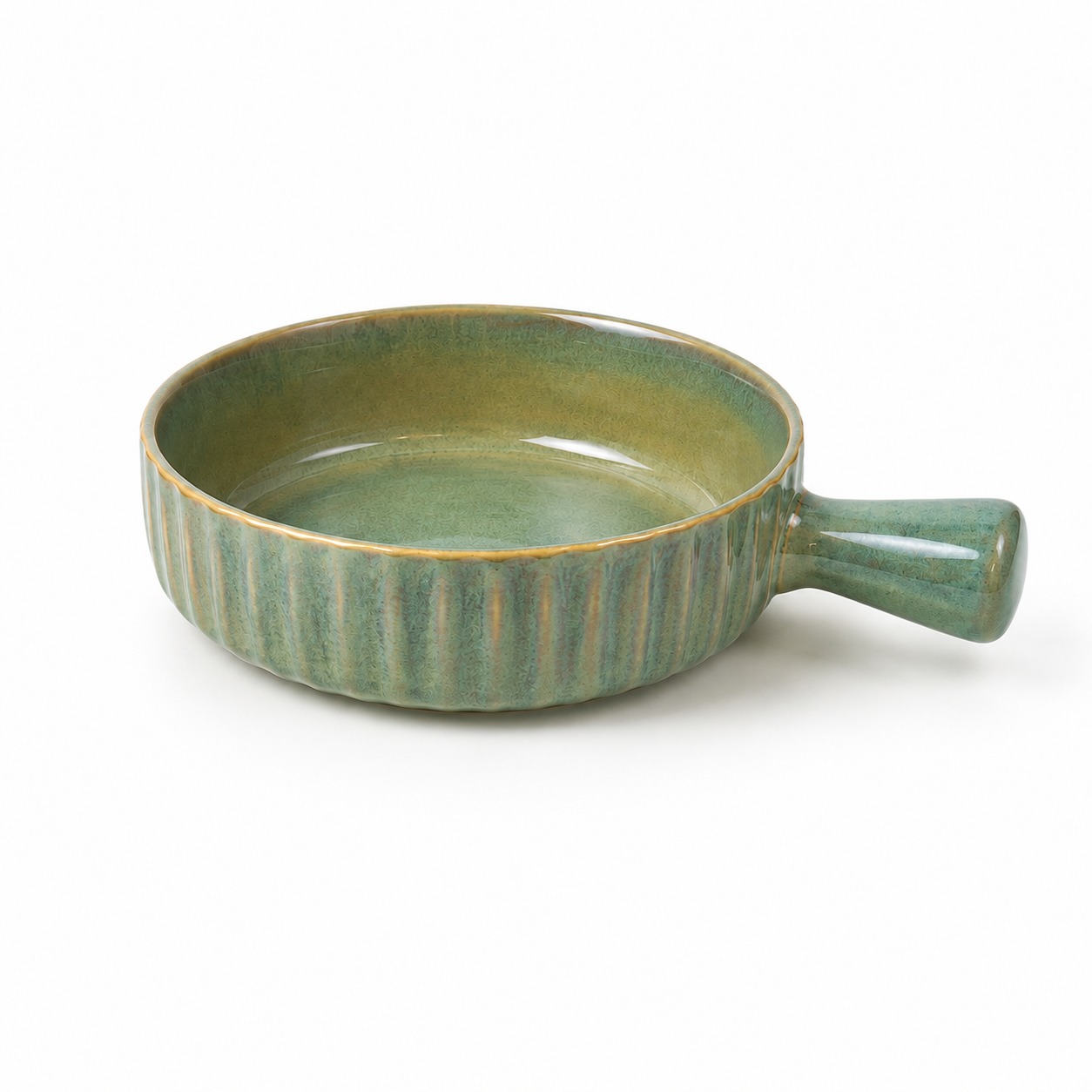 nestcase Porcelain Serving Bowl with Handle – Olive Green - image 2