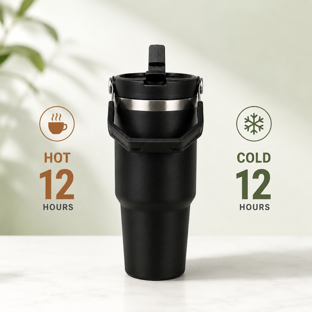  Black - 900 ML Stainless steel tumbler with Lid & Straw  - image 4