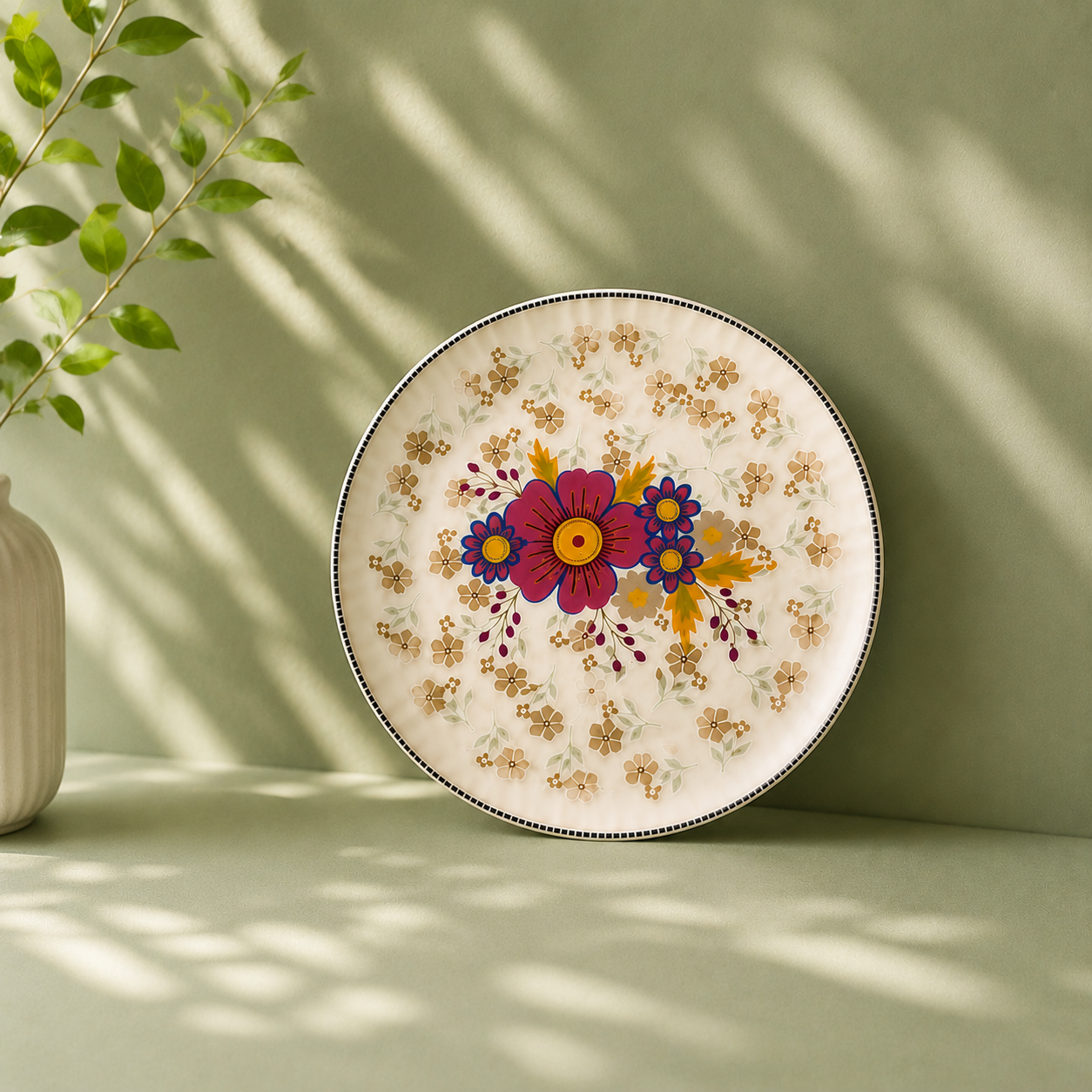 Floral White - Set of 6 Pcs Ceramic Dinner Plates - image 3