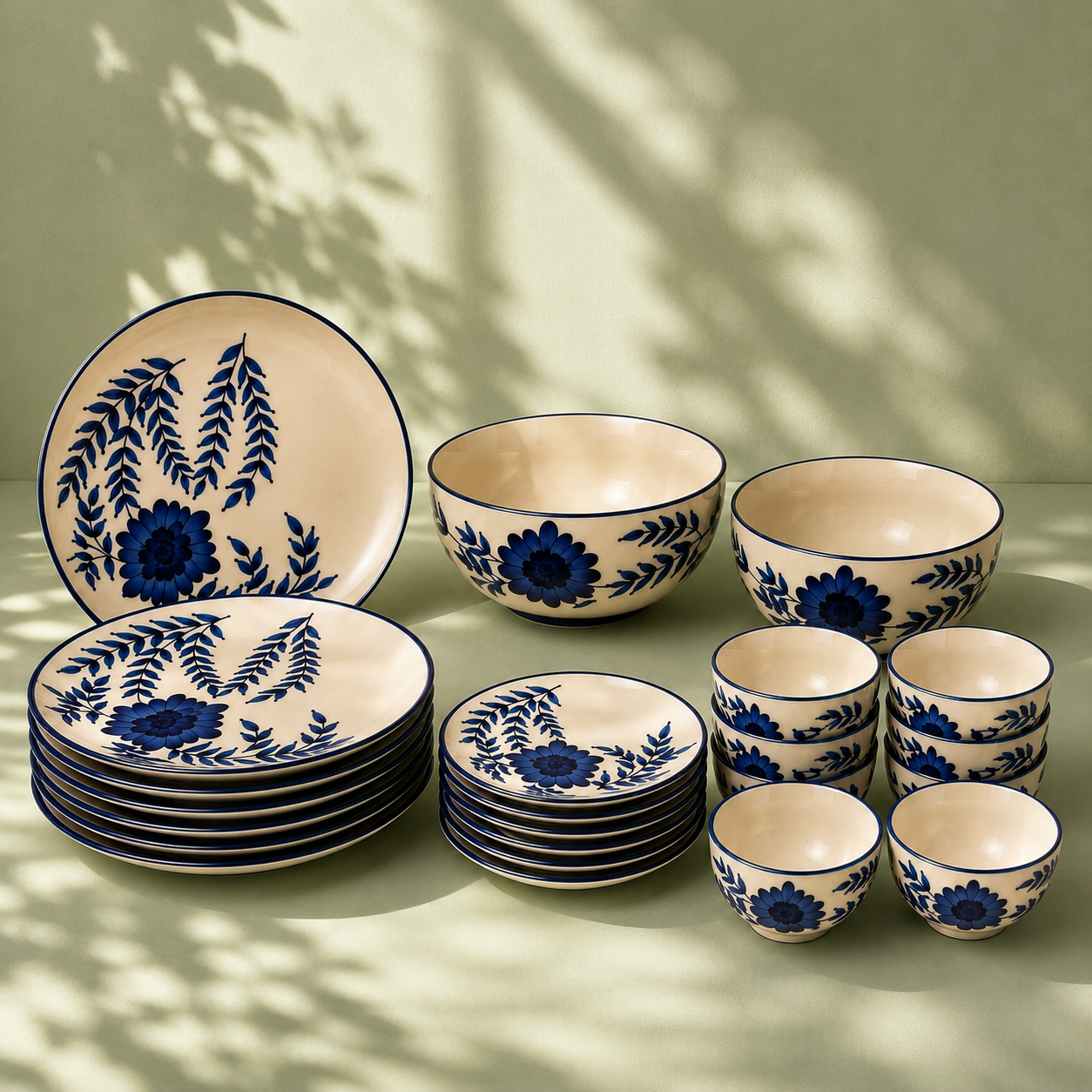 Floral Blue - Set of 20 Pcs Ceramic Dinner Set  - image 4