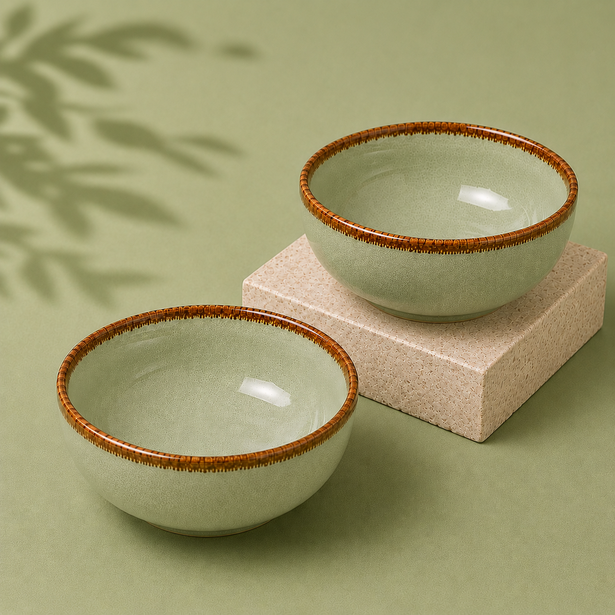 nestcase Ceramic Serving Bowls Set of 2 – Sage Green - image 1
