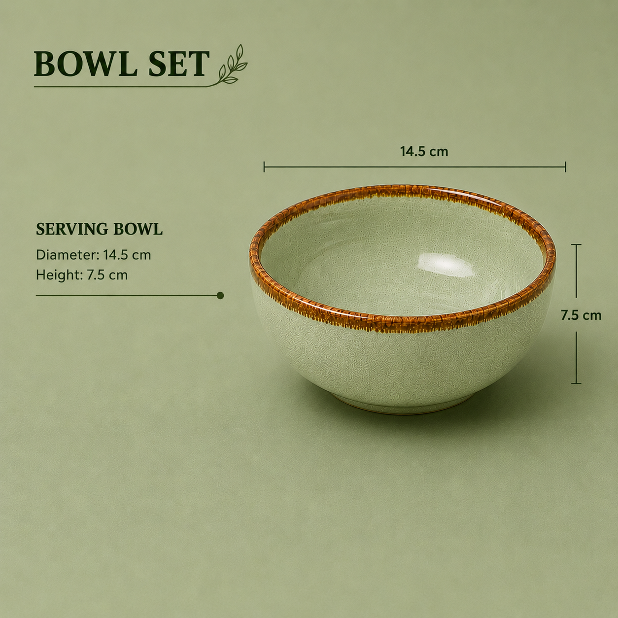 nestcase Ceramic Serving Bowls Set of 2 – Sage Green - image 2