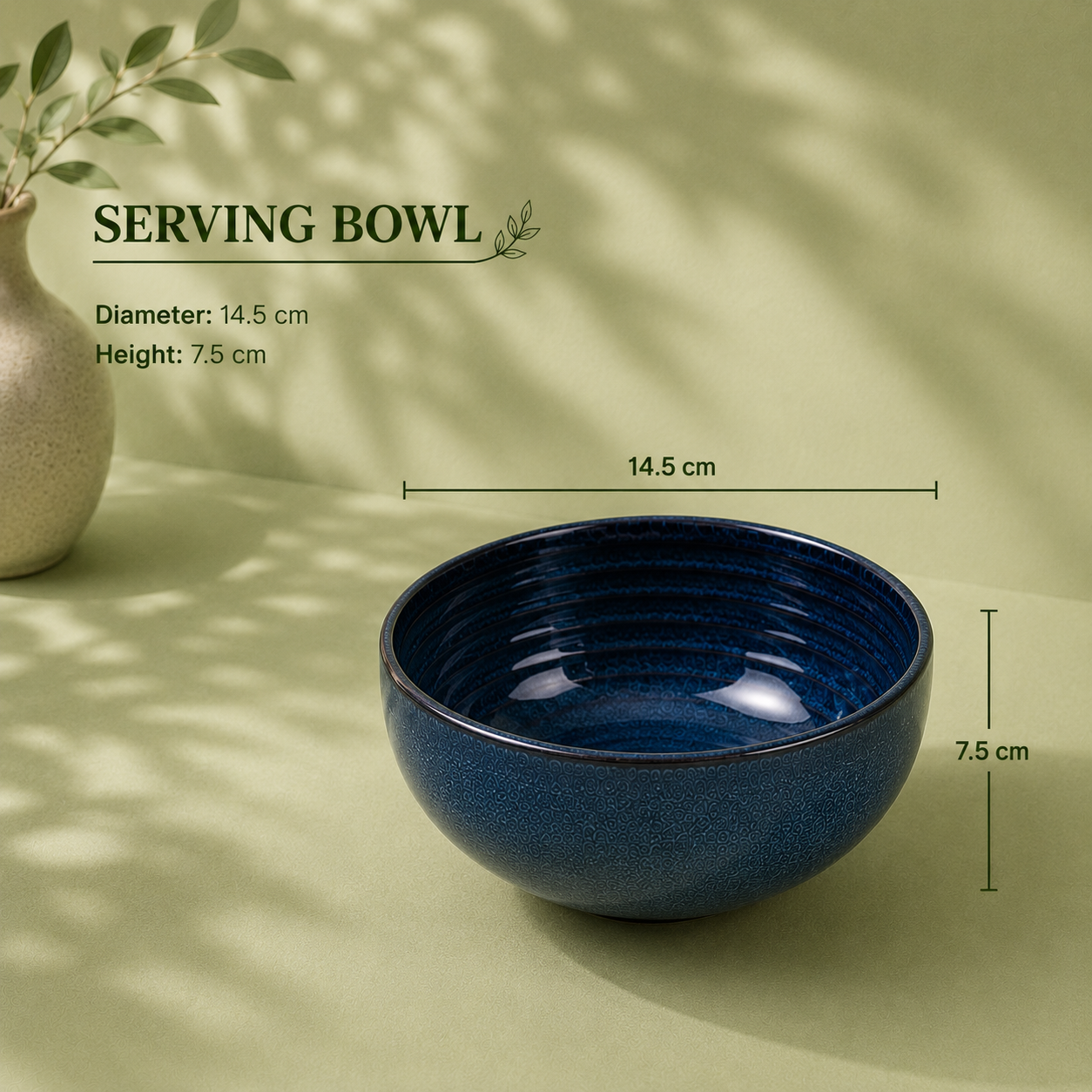 Blue - Set of 2 Pcs Ceramic Serving Bowls Bowls  - image 2