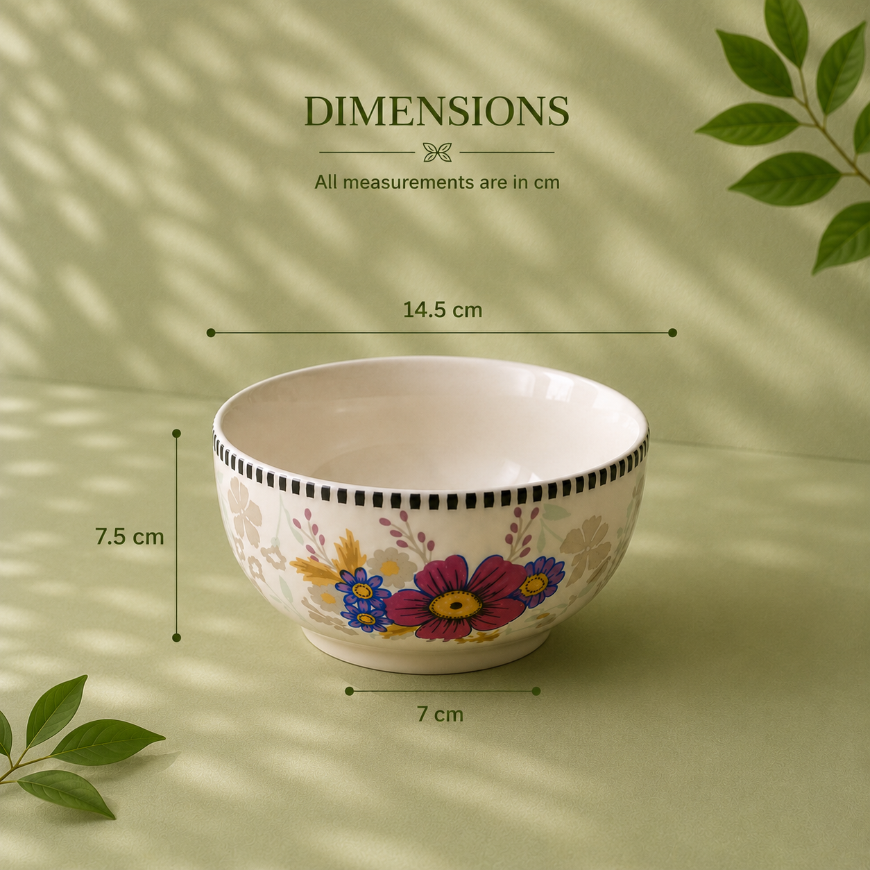 Floral White - Set of 2 Pcs Ceramic Serving Bowls  - image 2