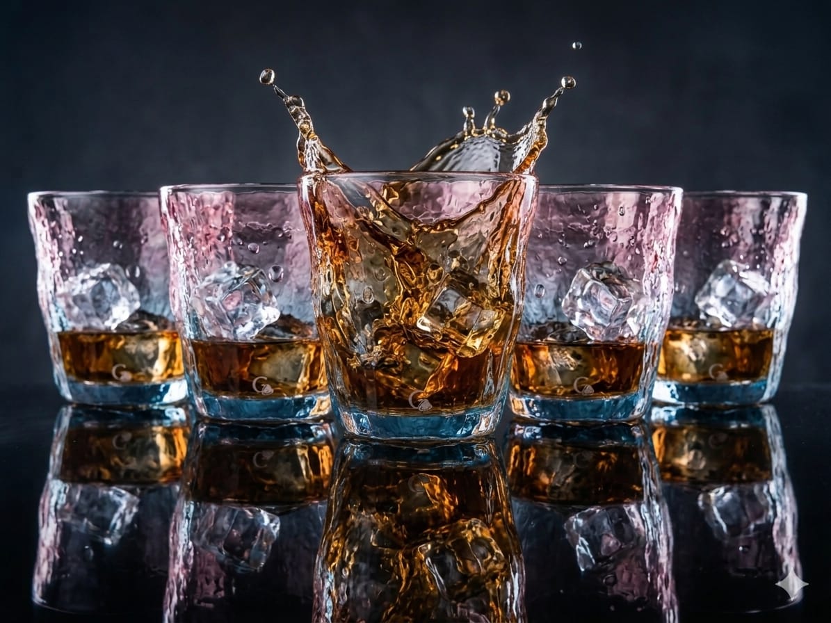 nestcase 260 ml Rock Texture Whiskey Glass Set of 6 - image 1