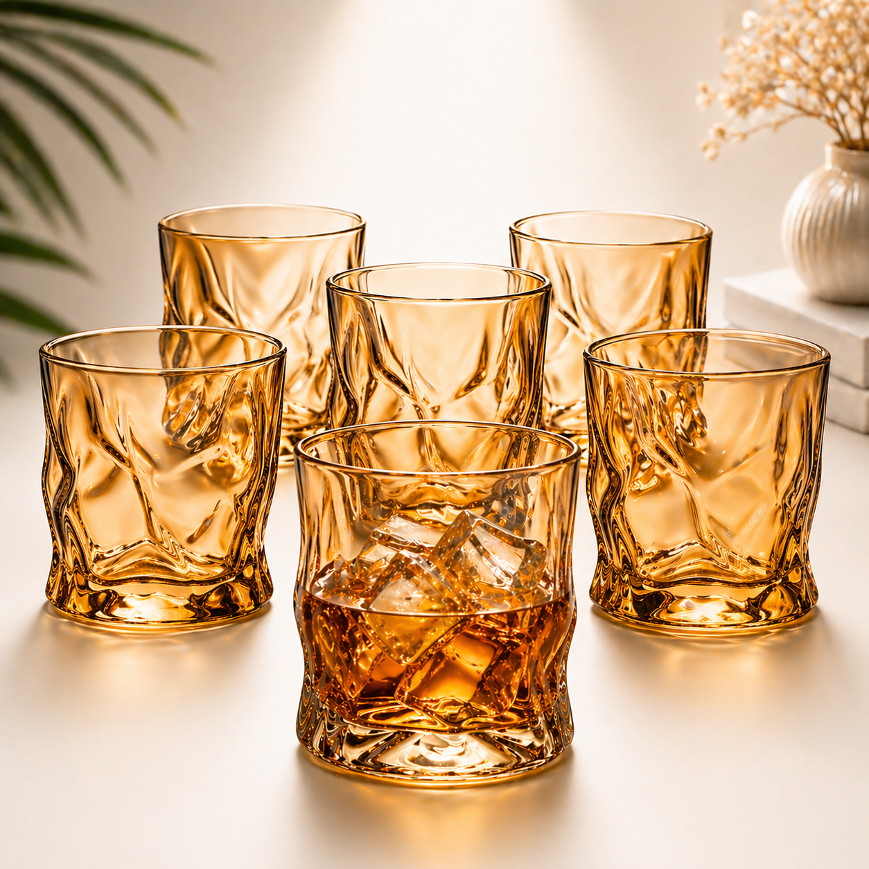 nestcase 300 ml Wavy Whiskey Glass Set of 6  - image 1