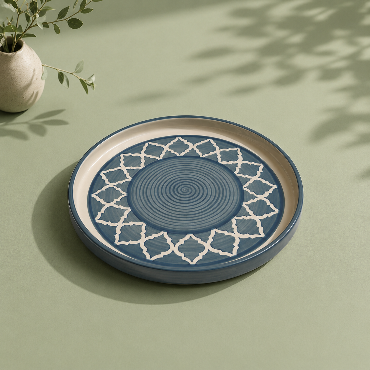 Blue Moroccan Pattern Dinnerware - Set of 6 Pcs Ceramic Dinner Plates - image 3