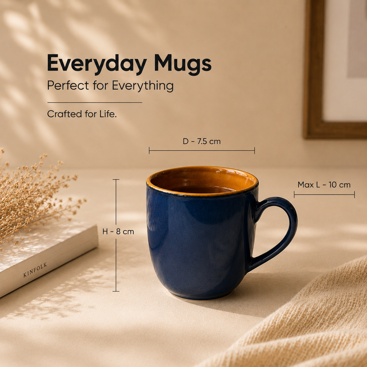 Reactive Blue - Set of 6 Ceramic Coffee Mug - image 5