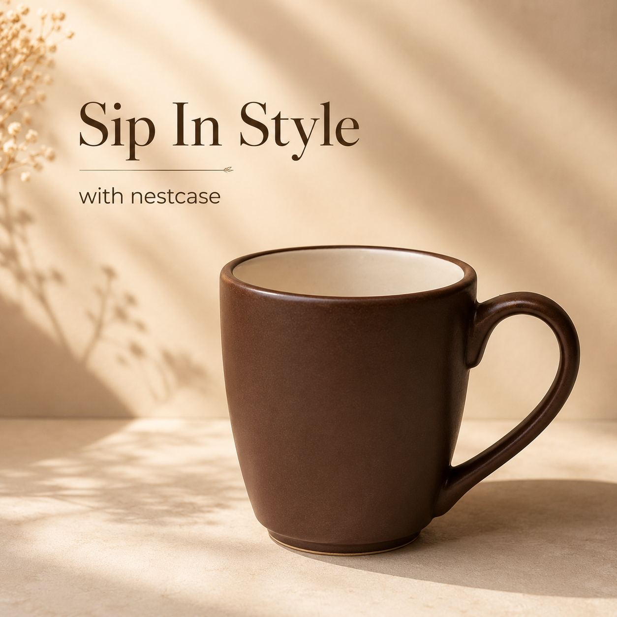 Matte Brown - Set of 6 Ceramic Coffee Mug - image 2