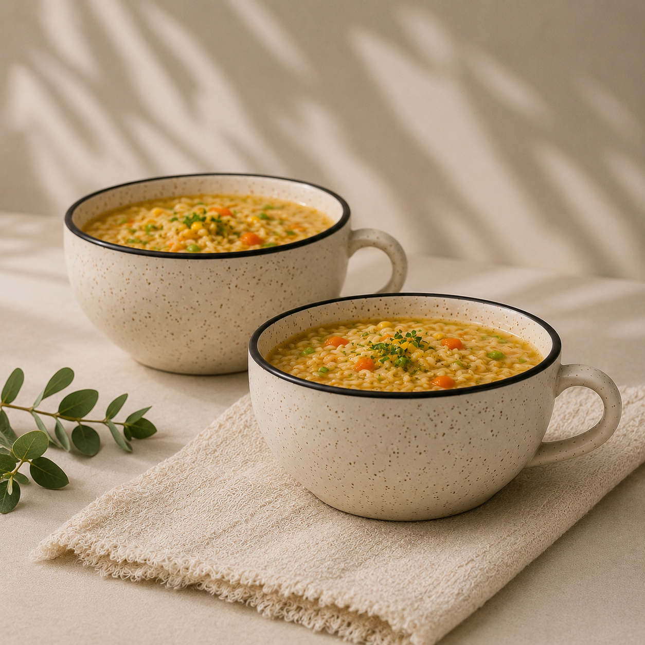 Speckled Beige - Set of 2 Ceramic Coffee & Soup Cup - image 5