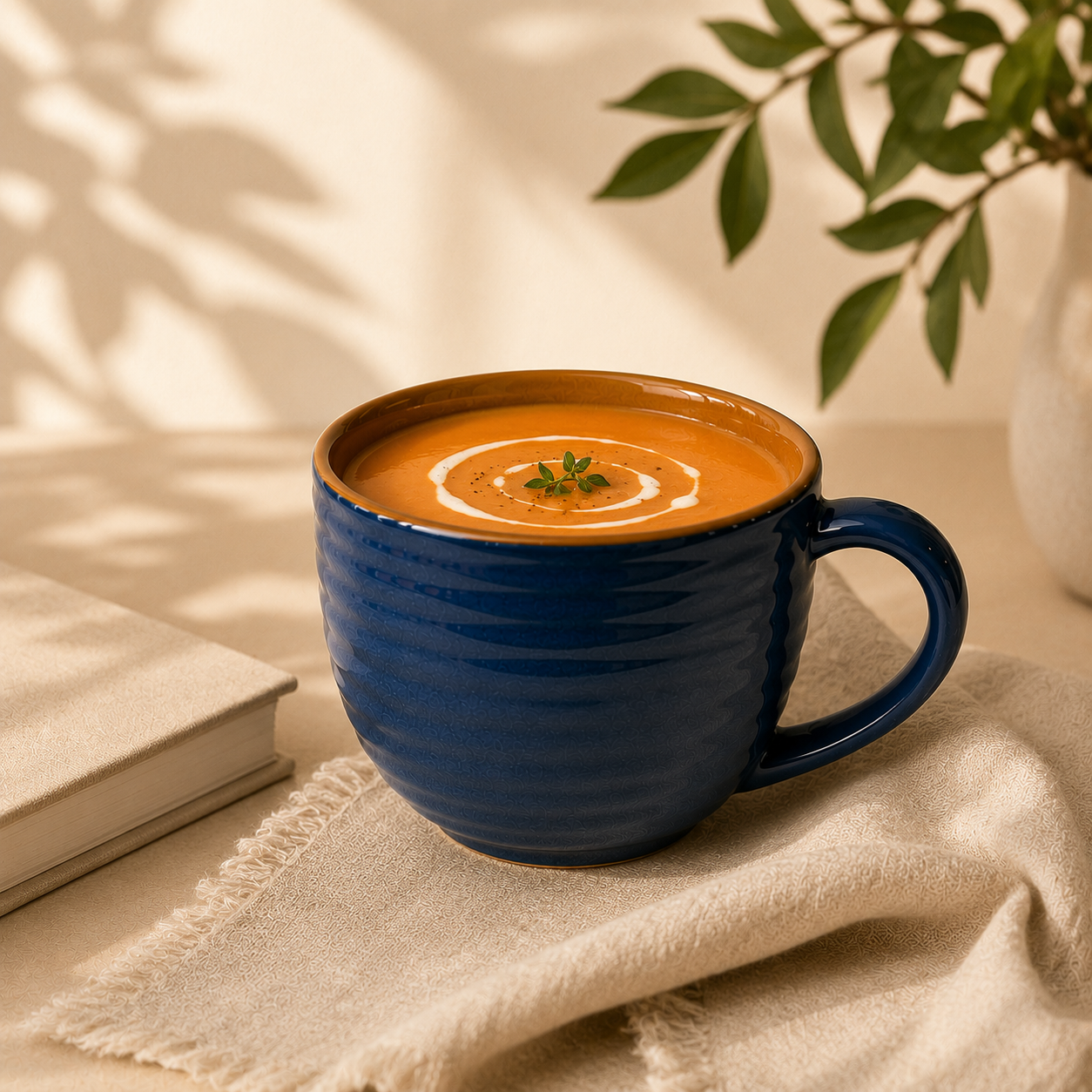 Glossy Blue & Brown Finish - Set of 2 Ceramic Coffee & Soup Cup - image 3