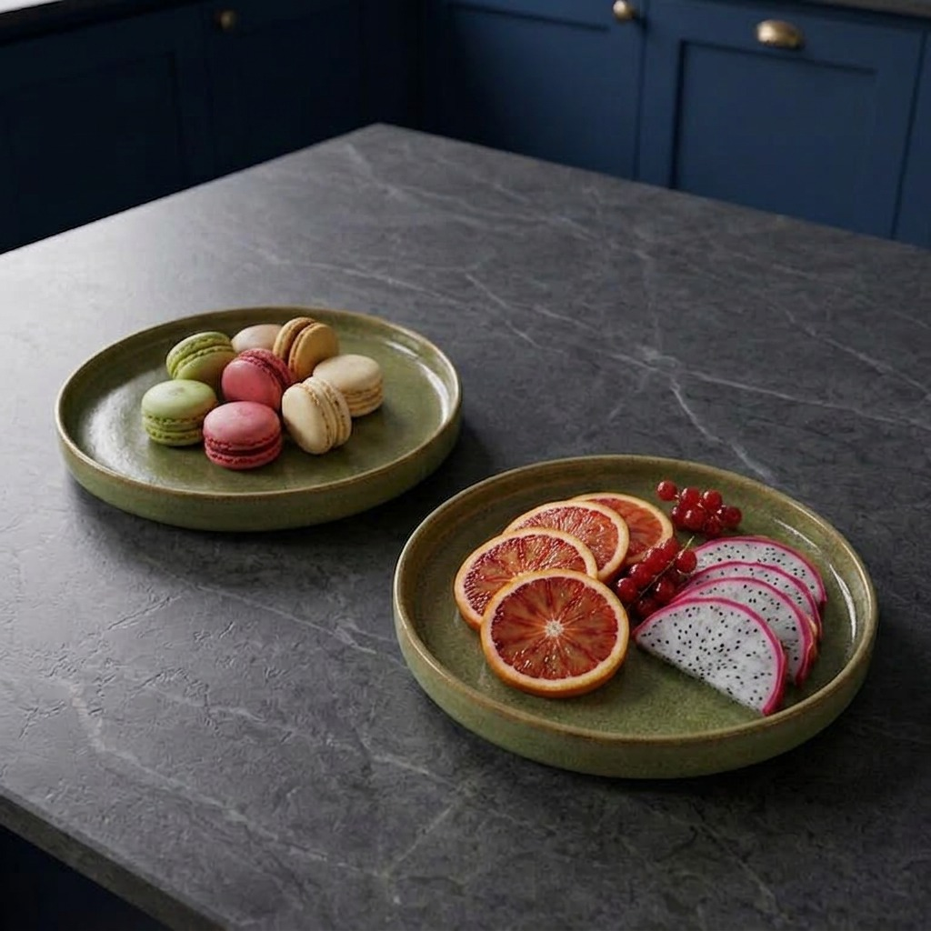 Olive Green - Set of 6 Pcs Ceramic Dinner Set - image 2