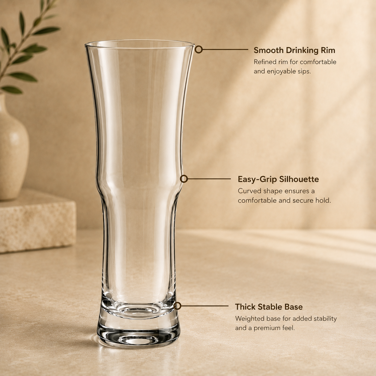 Pilsner Beer Glass Set of 6, Clear Tall Glasses | 510 ML - image 3