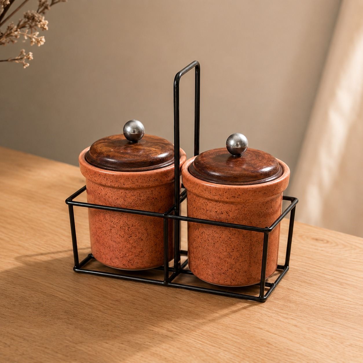nestcase Ceramic Tea Sugar Jars Set of 2 | 300 ml Each - image 1
