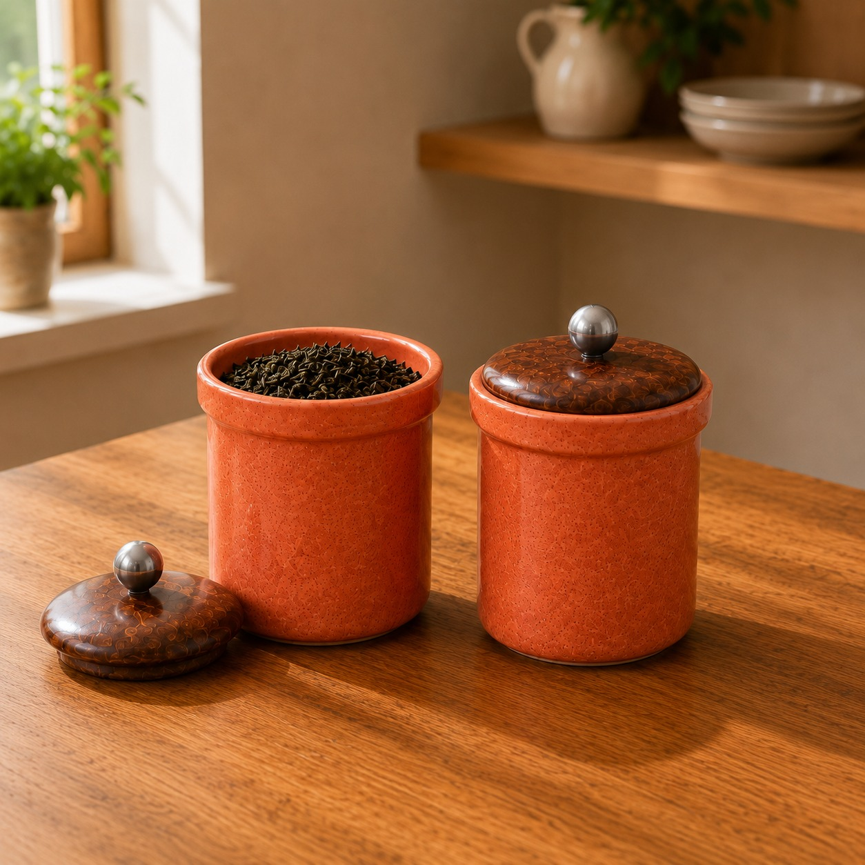 nestcase Ceramic Tea Sugar Jars Set of 2 | 300 ml Each - image 3