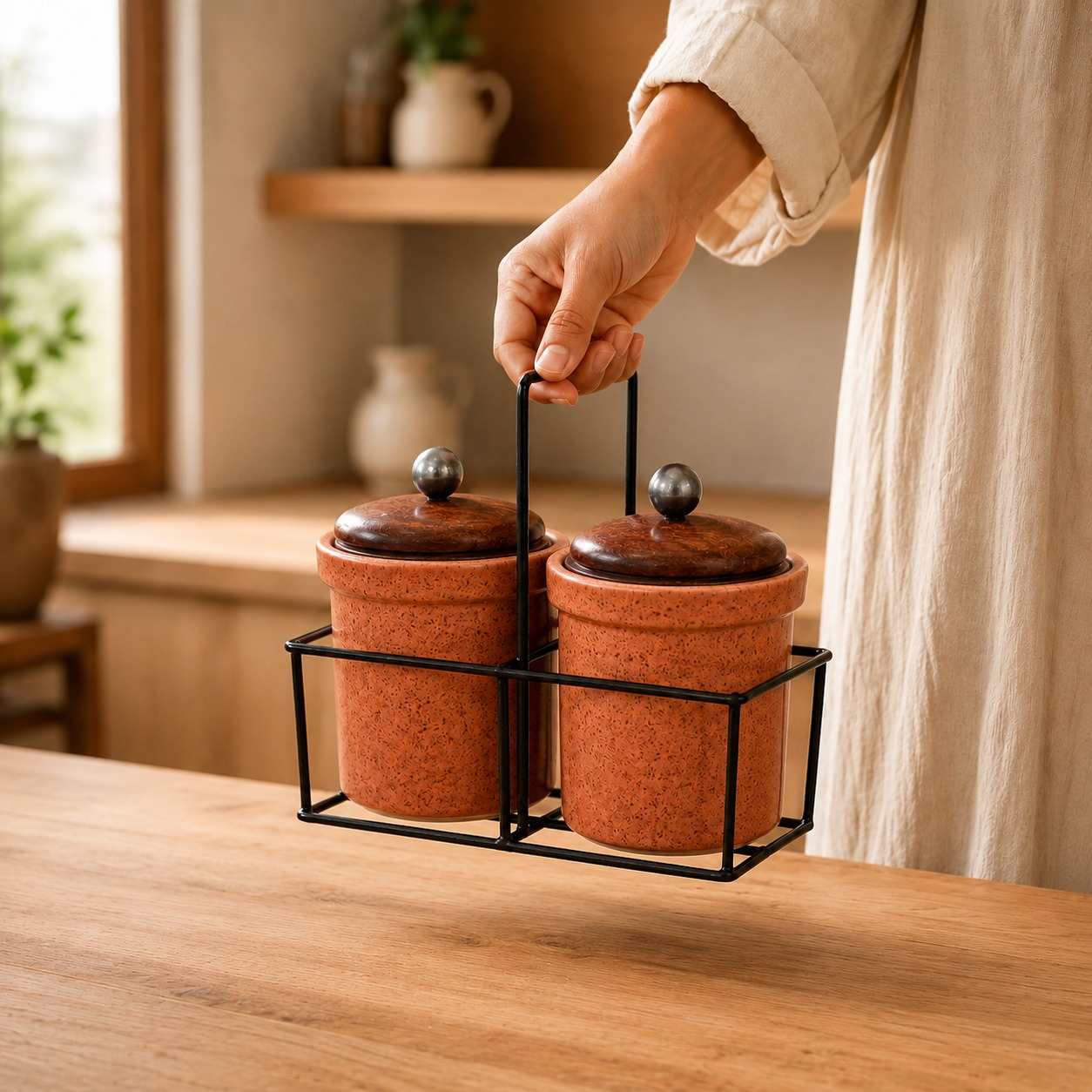 nestcase Ceramic Tea Sugar Jars Set of 2 | 300 ml Each - image 2
