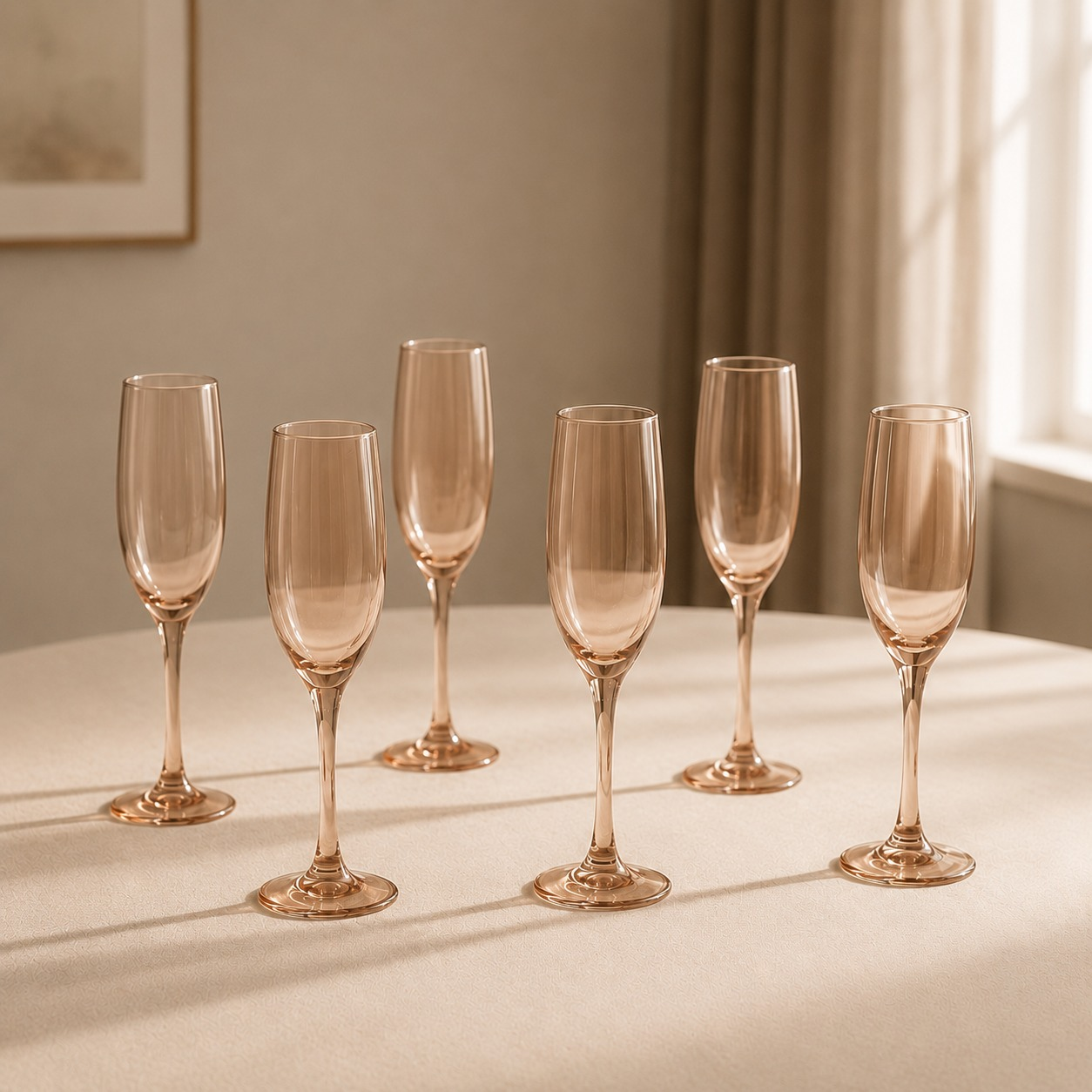 nestcase Golden Champagne Glasses Set of 6 (170ml) - image 1