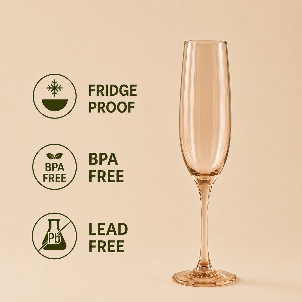 nestcase Golden Champagne Glasses Set of 6 (170ml) - image 5