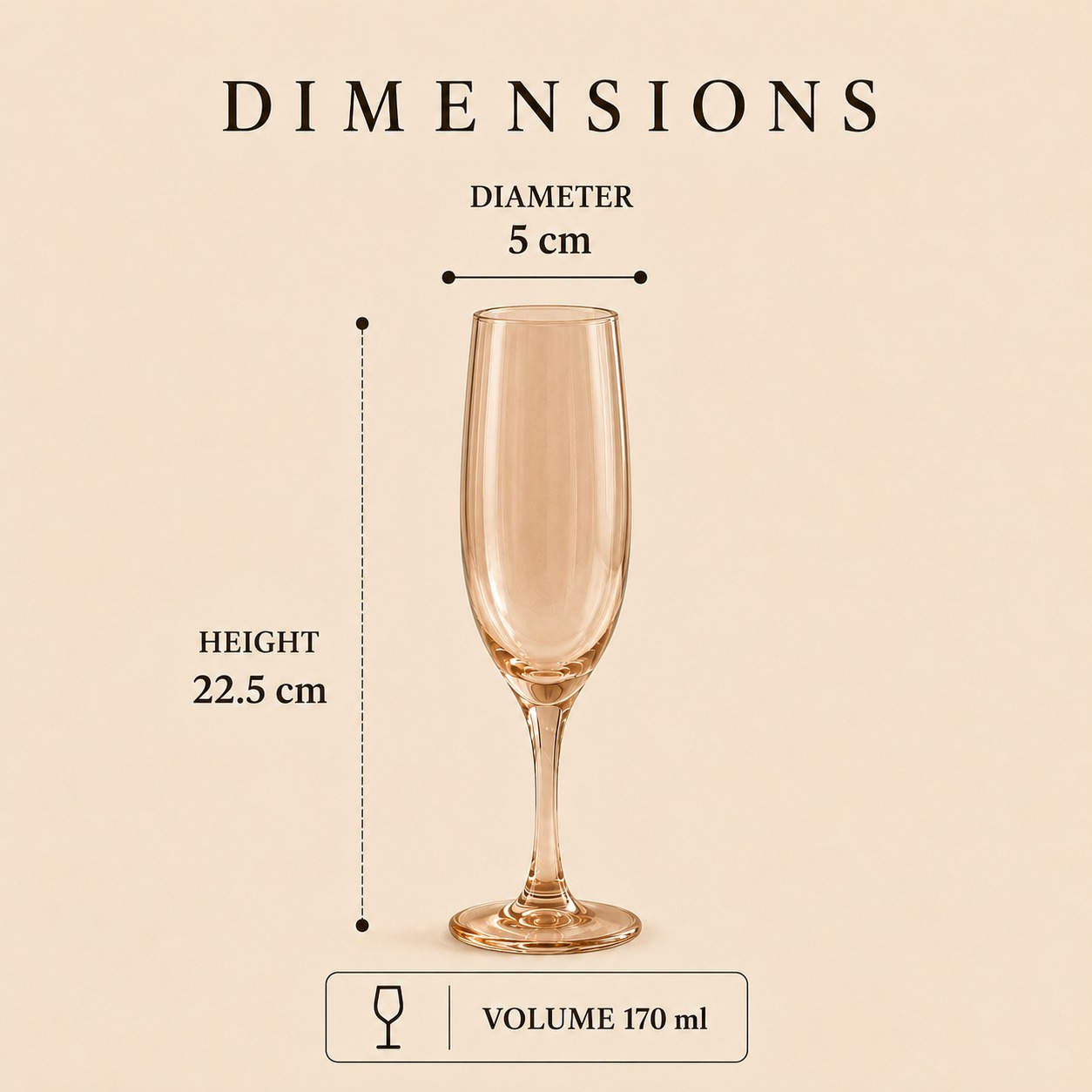 nestcase Golden Champagne Glasses Set of 6 (170ml) - image 4
