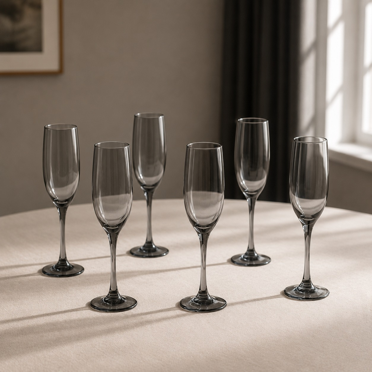 nestcase Black Champagne Glass Set of 6 (170ml) - image 1