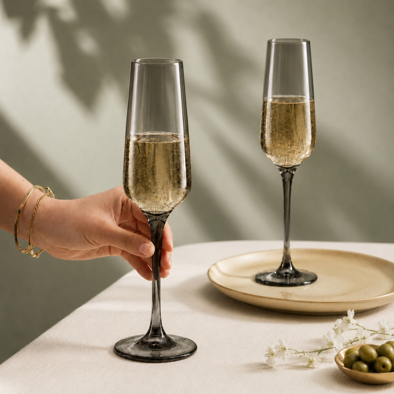 nestcase Black Champagne Glass Set of 6 (170ml) - image 3