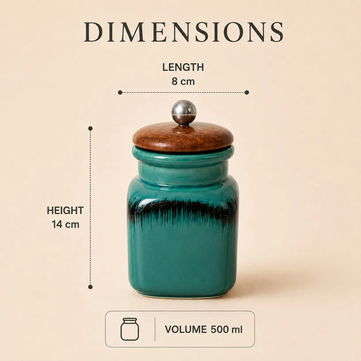 nestcase Ceramic Tea Sugar Jars Set of 2 | 500 ml Each with Stand - image 4