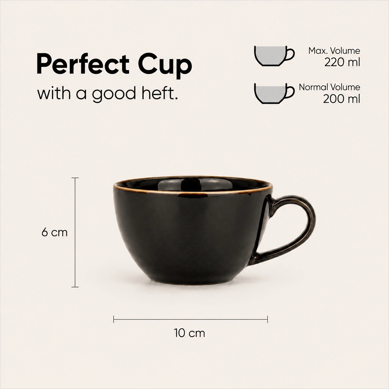 nestcase Ceramic Cup and Saucer Set – Reactive Black - image 3