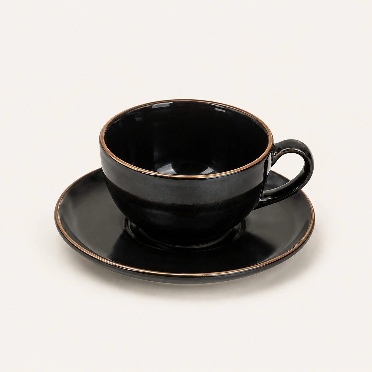 nestcase Ceramic Cup and Saucer Set – Reactive Black - image 2