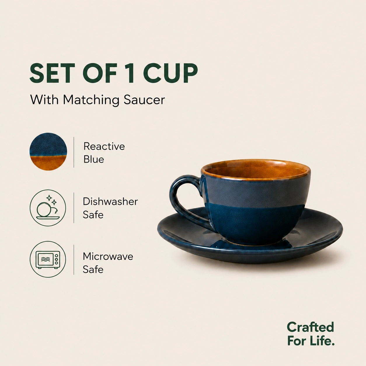 nestcase Ceramic Cup and Saucer Set – Reactive Blue - image 4