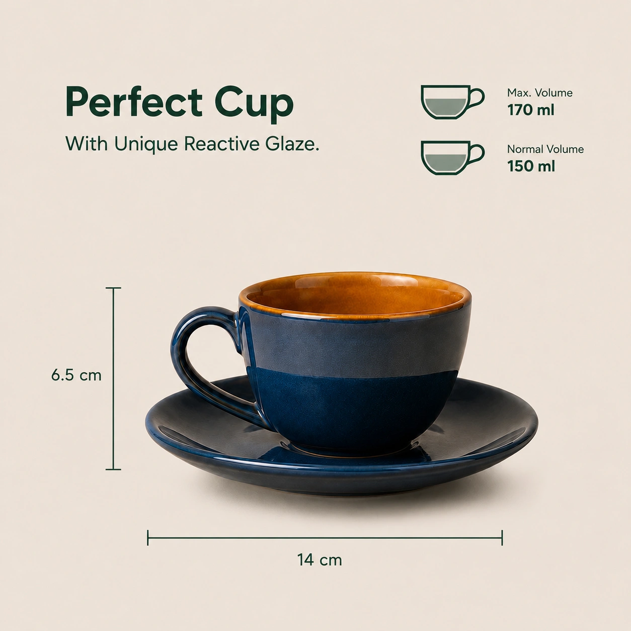 nestcase Ceramic Cup and Saucer Set – Reactive Blue - image 3