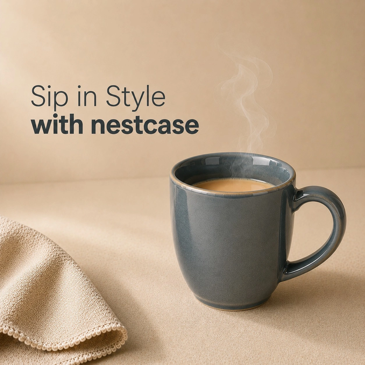 nestcase Ceramic Tea & Coffee Mugs Set of 2 – Grey Blue - image 2