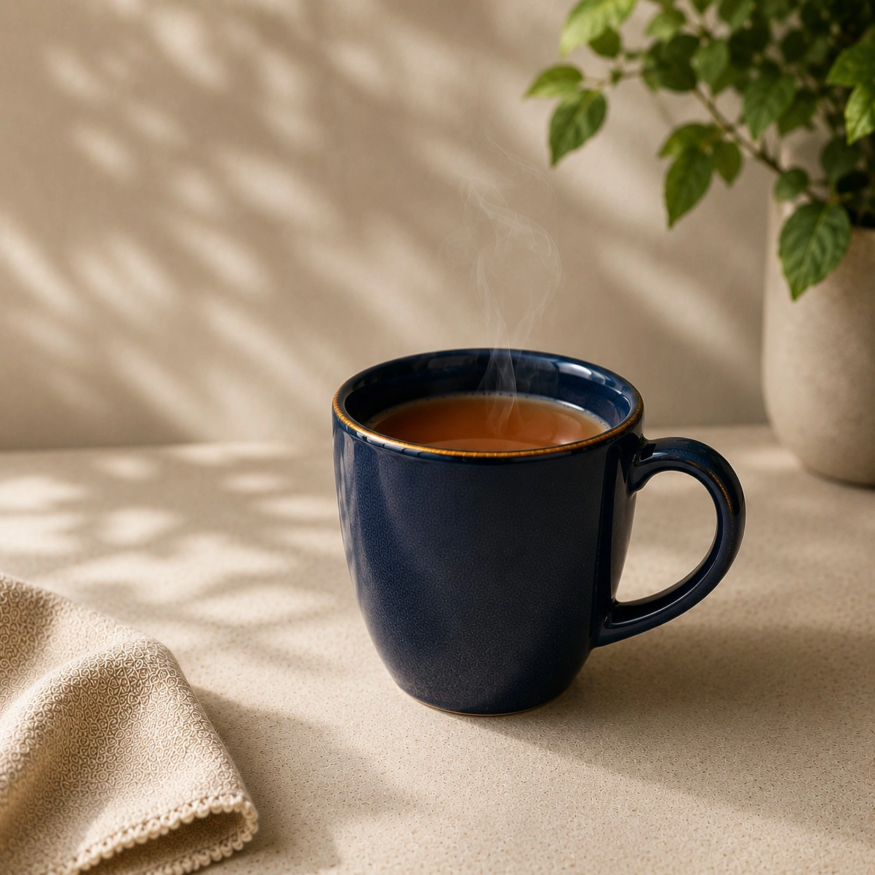 nestcase Ceramic Tea & Coffee Mugs Set of 2 – Midnight Blue with Golden Rim - image 5