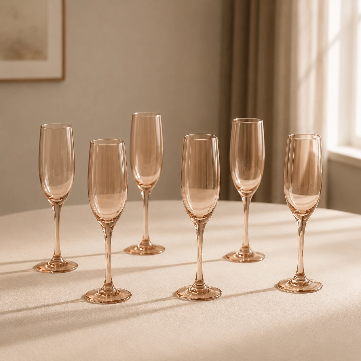 nestcase Golden Champagne Glasses Set of 6 (170ml) - image 1