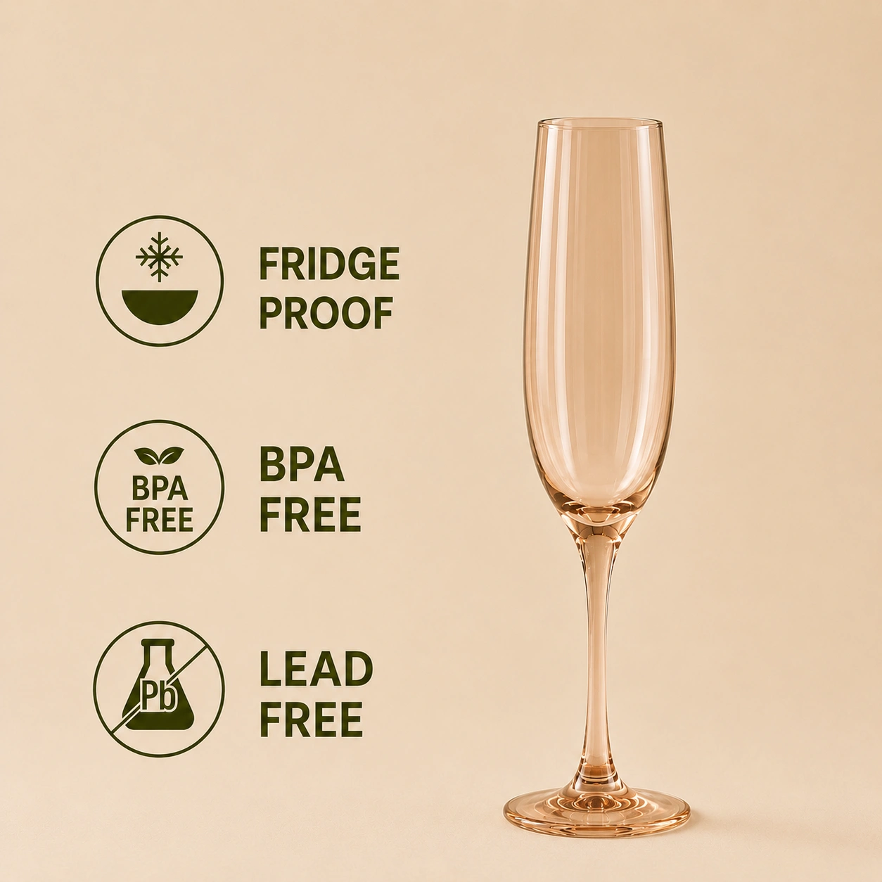 nestcase Golden Champagne Glasses Set of 6 (170ml) - image 4