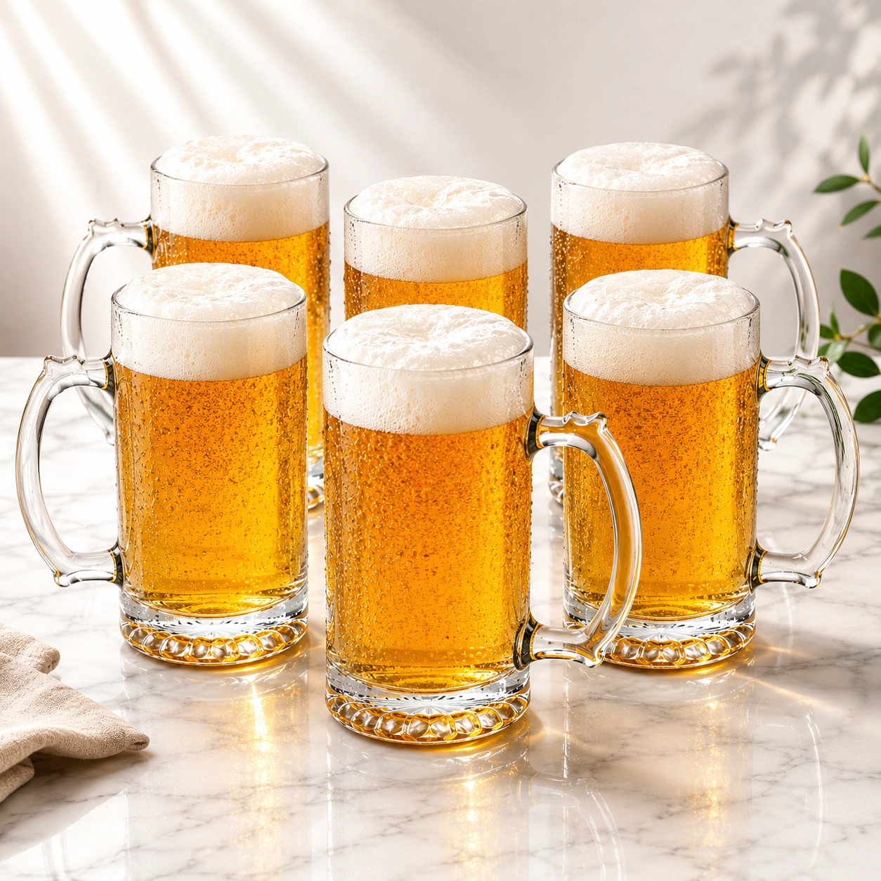 nestcase 440ml Notched Grip Beer Mug Set of 6 - image 1