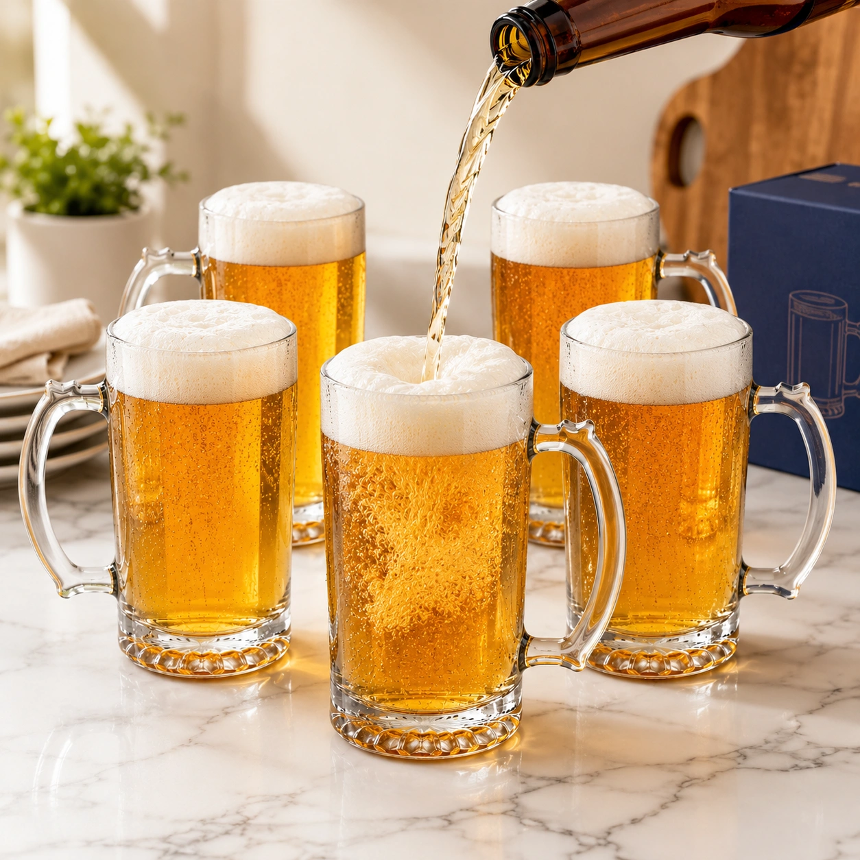 nestcase 440ml Notched Grip Beer Mug Set of 6 - image 2