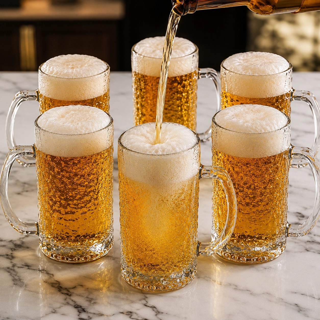 nestcase 480ml Hammered Glass Beer Mug Set of 6 - image 3