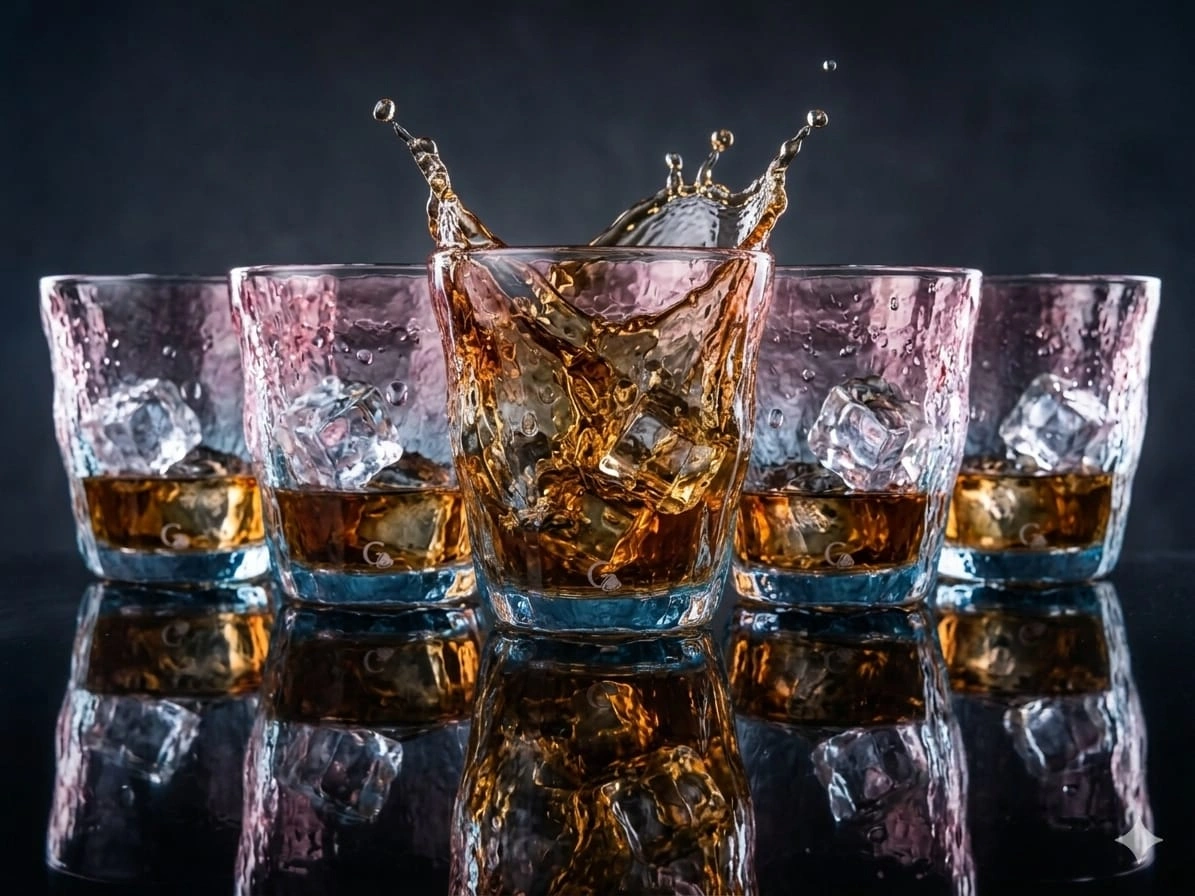 nestcase 260 ml Rock Texture Whiskey Glass Set of 6 - image 1