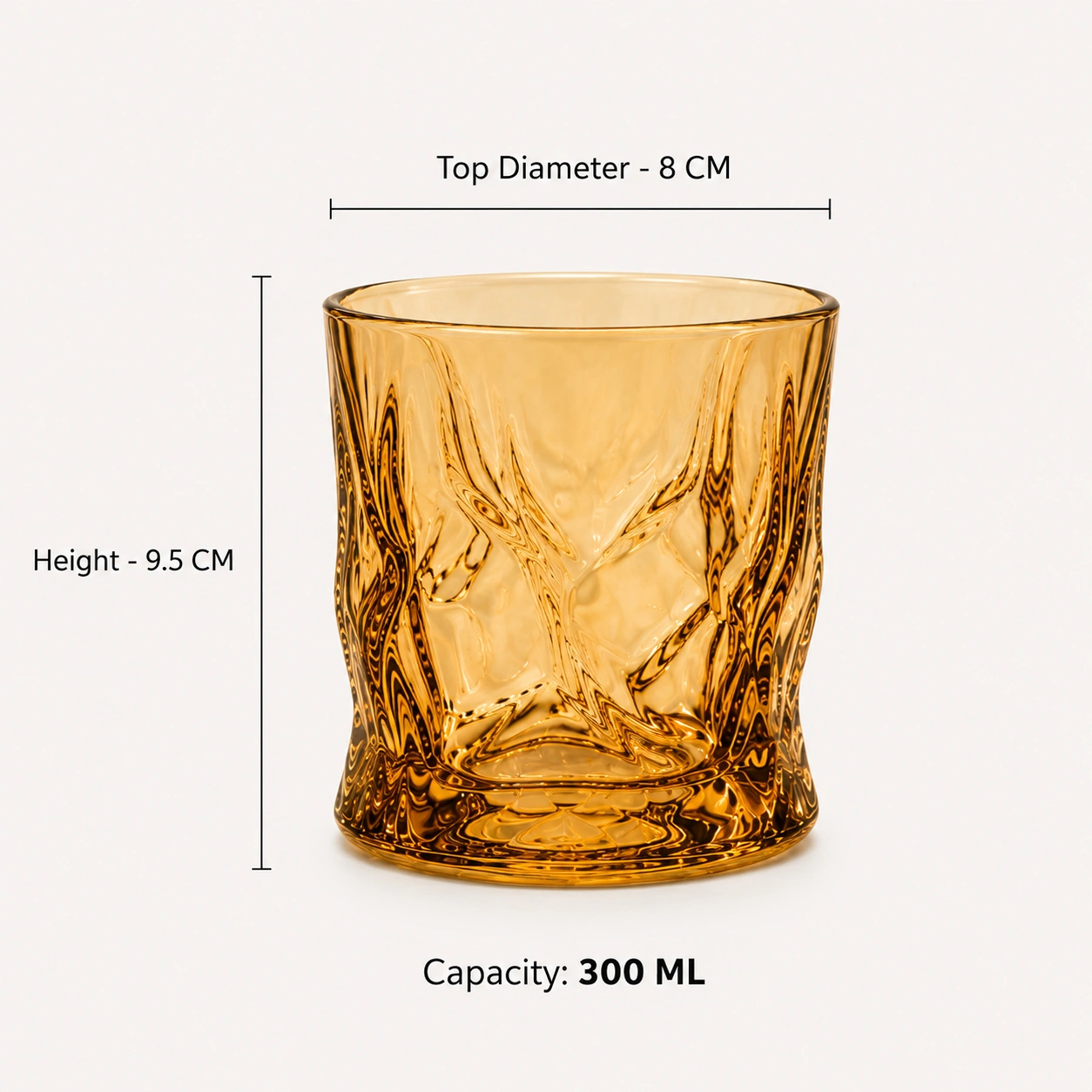 nestcase 300 ml Wavy Whiskey Glass Set of 6  - image 4