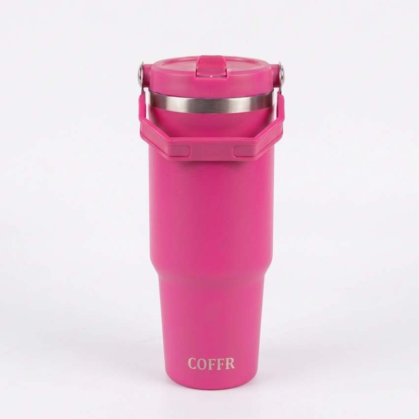 nestcase Stainless Steel Tumbler with Lid & Straw – 890 ml, Pink - image 1