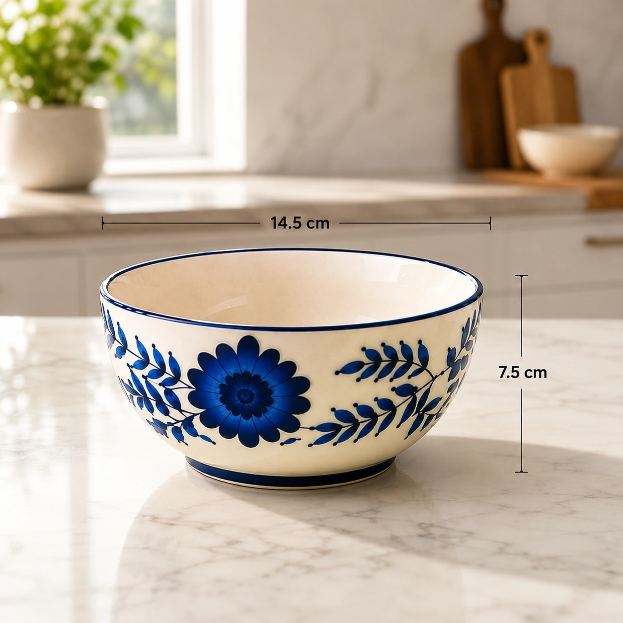 nestcase Ceramic Serving Bowls Set of 2 – Floral Blue - image 3