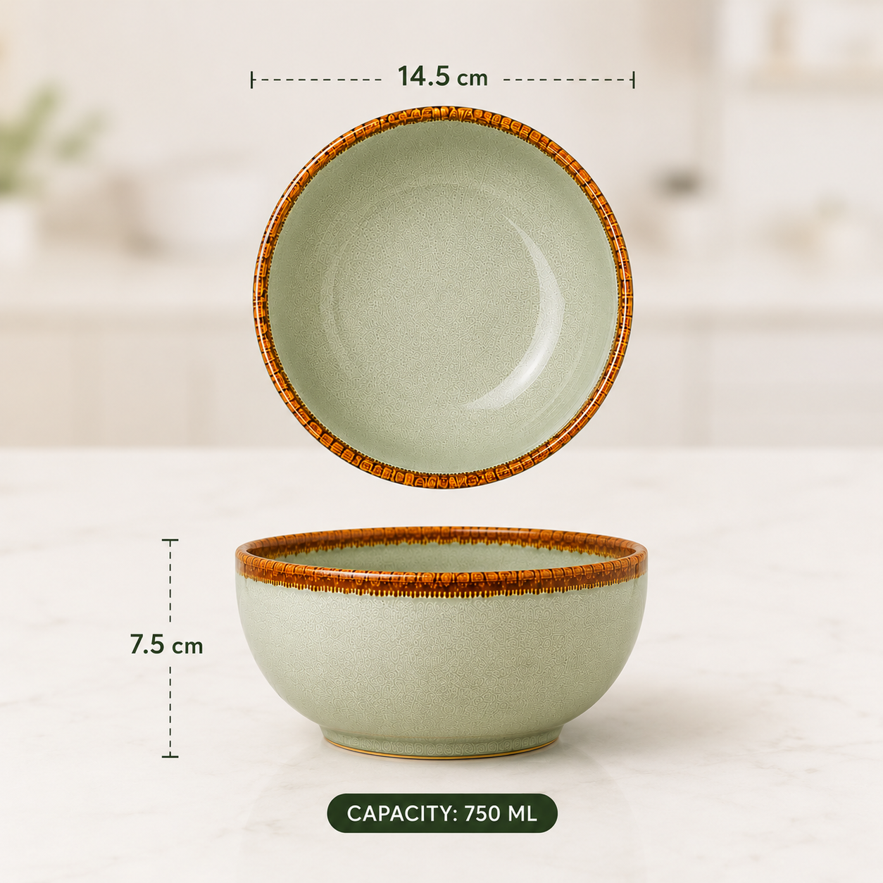 nestcase Ceramic Serving Bowls Set of 2 – Sage Green - image 3