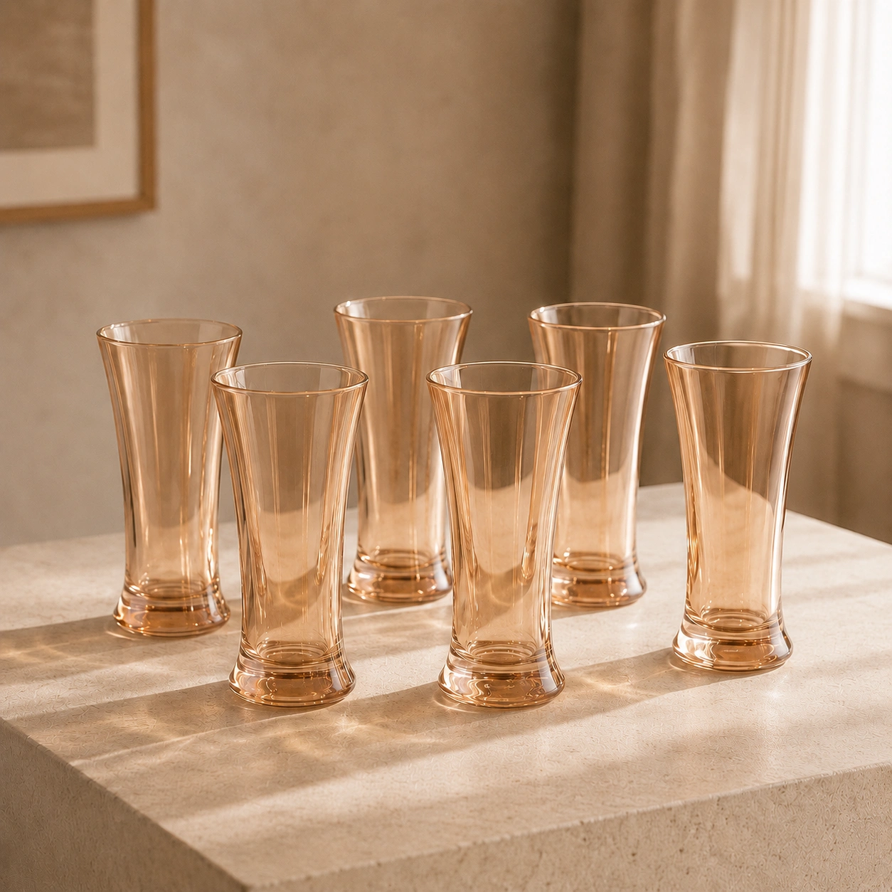 nestcase Golden Tall Cocktail Glass Set of 6 (300 ml) - image 1